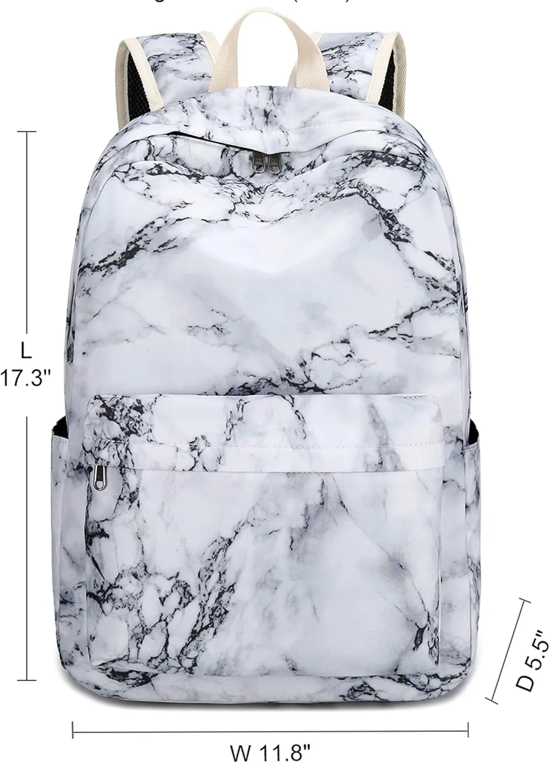 School Backpack Teen Girls Lightweight College Waterproof School Laptop Casual Backpack (Marble)