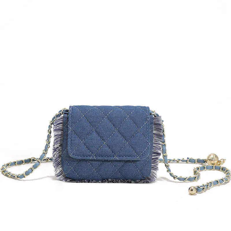 Sling Bags Embroidery Thread Chain Bag Fashionable Stylish Casual Small Square Bag