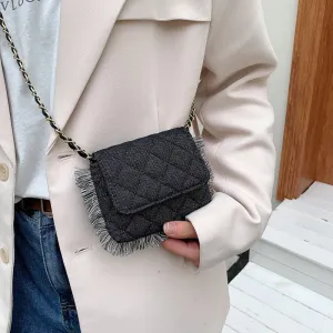 Sling Bags Embroidery Thread Chain Bag Fashionable Stylish Casual Small Square Bag