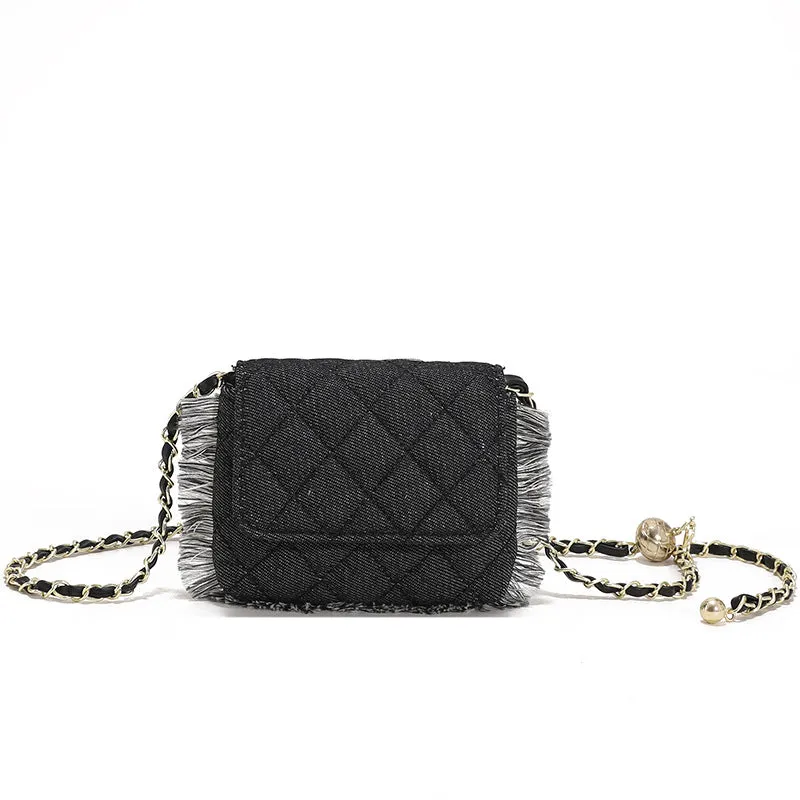 Sling Bags Embroidery Thread Chain Bag Fashionable Stylish Casual Small Square Bag