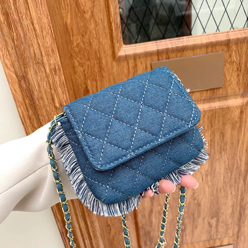 Sling Bags Embroidery Thread Chain Bag Fashionable Stylish Casual Small Square Bag