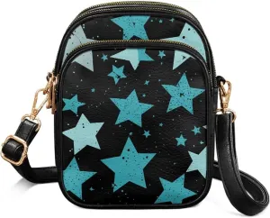 Small Leather Crossbody Bag for Women, Leaf Flowers PU Leather Cell Phone Purse Handbag with Adjustable Strap