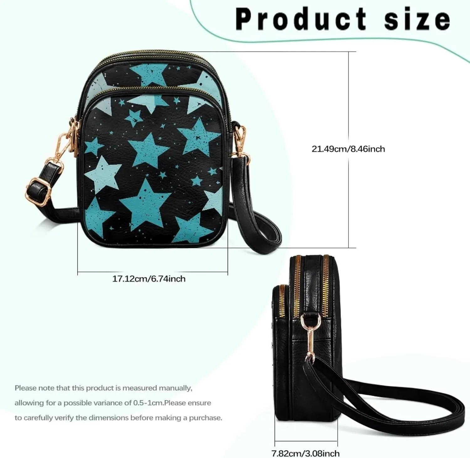 Small Leather Crossbody Bag for Women, Leaf Flowers PU Leather Cell Phone Purse Handbag with Adjustable Strap