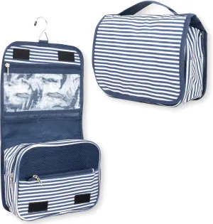 Summit Ridge Multi Pocket Hanging Toiletry Bag Travel Bag with Hanging Hook, Water-resistant Makeup Cosmetic Bag Travel Organizer for Accessories, Shampoo, Toiletries (Striped)