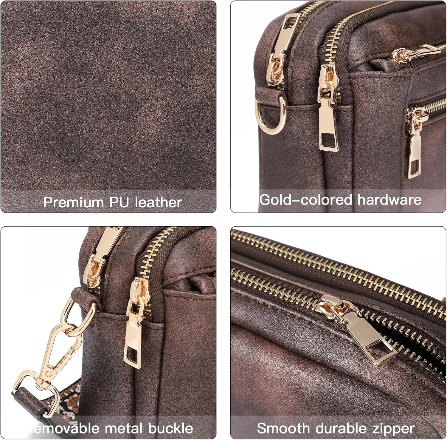 Telena Crossbody Purse for Women Small Crossbody Bags Trendy Vegan Leather with Adjustable Shoulder Strap