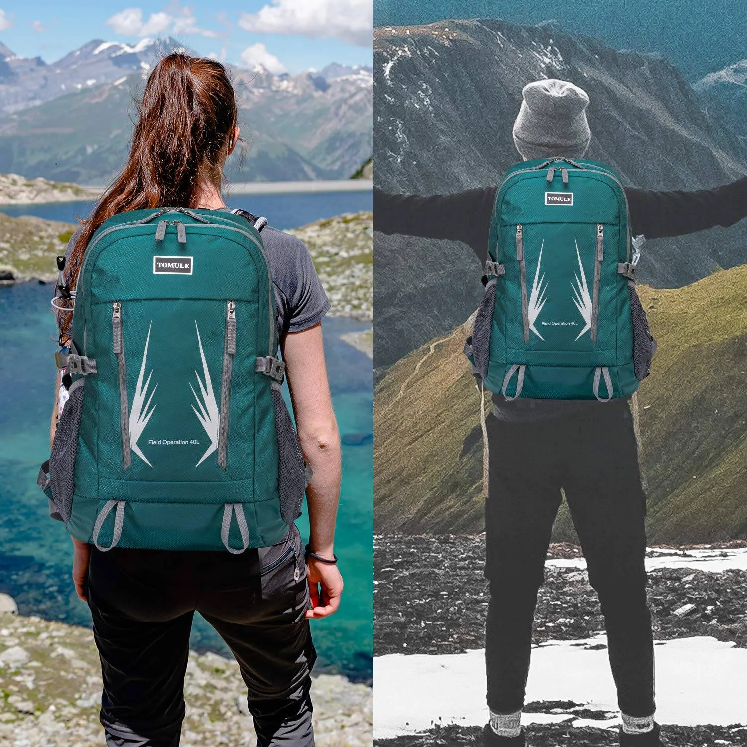 TOMULE Camping Hiking Daypacks, 40L Lightweight Packable Hiking Backpack Travel Backpack for Women Men