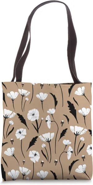 Vintage Floral Garden Rose Pattern - Hazelnut Brown Tote Bag