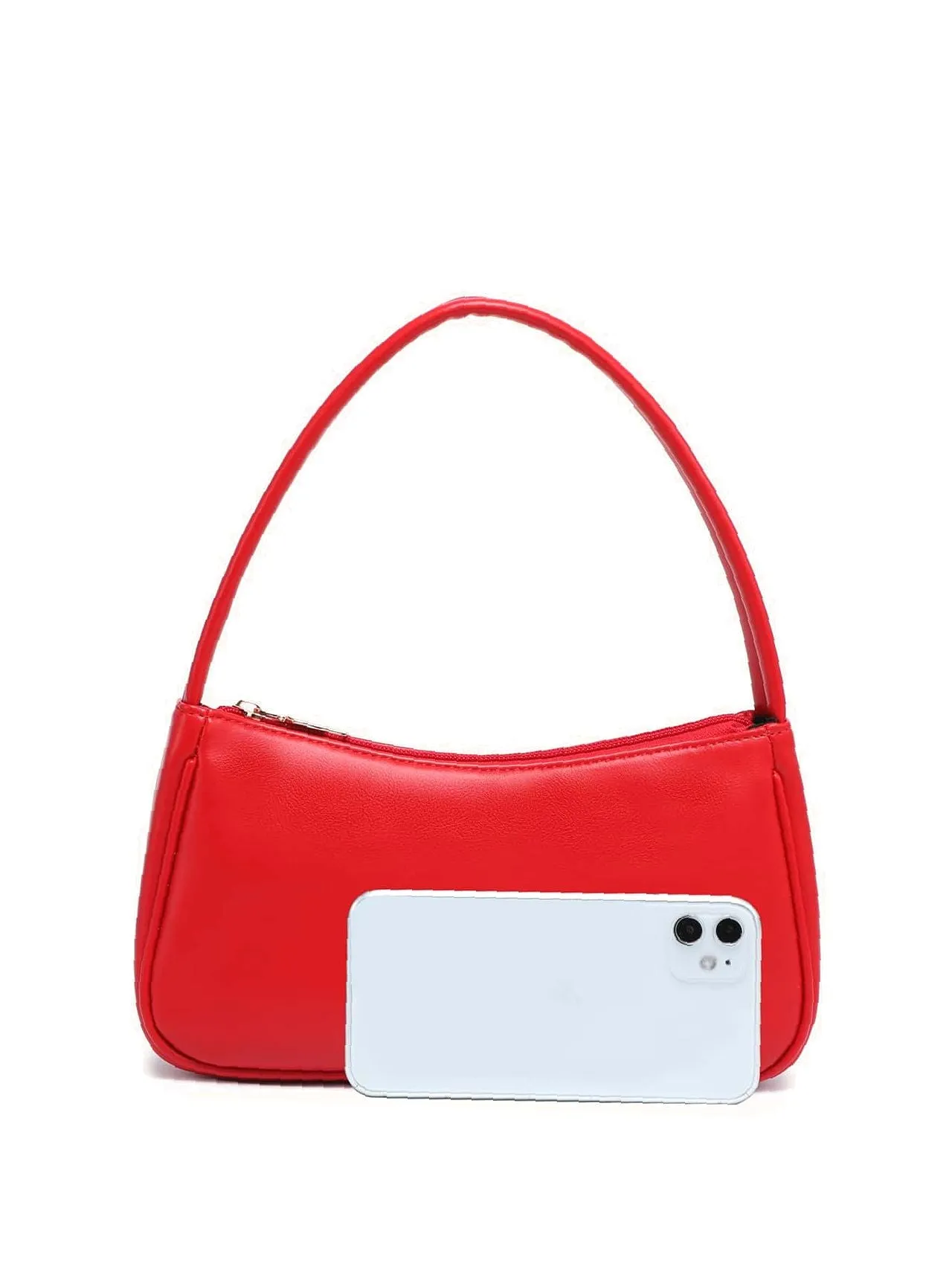Vvsha -Minimalist Zip Baguette Bag  - Women Satchels