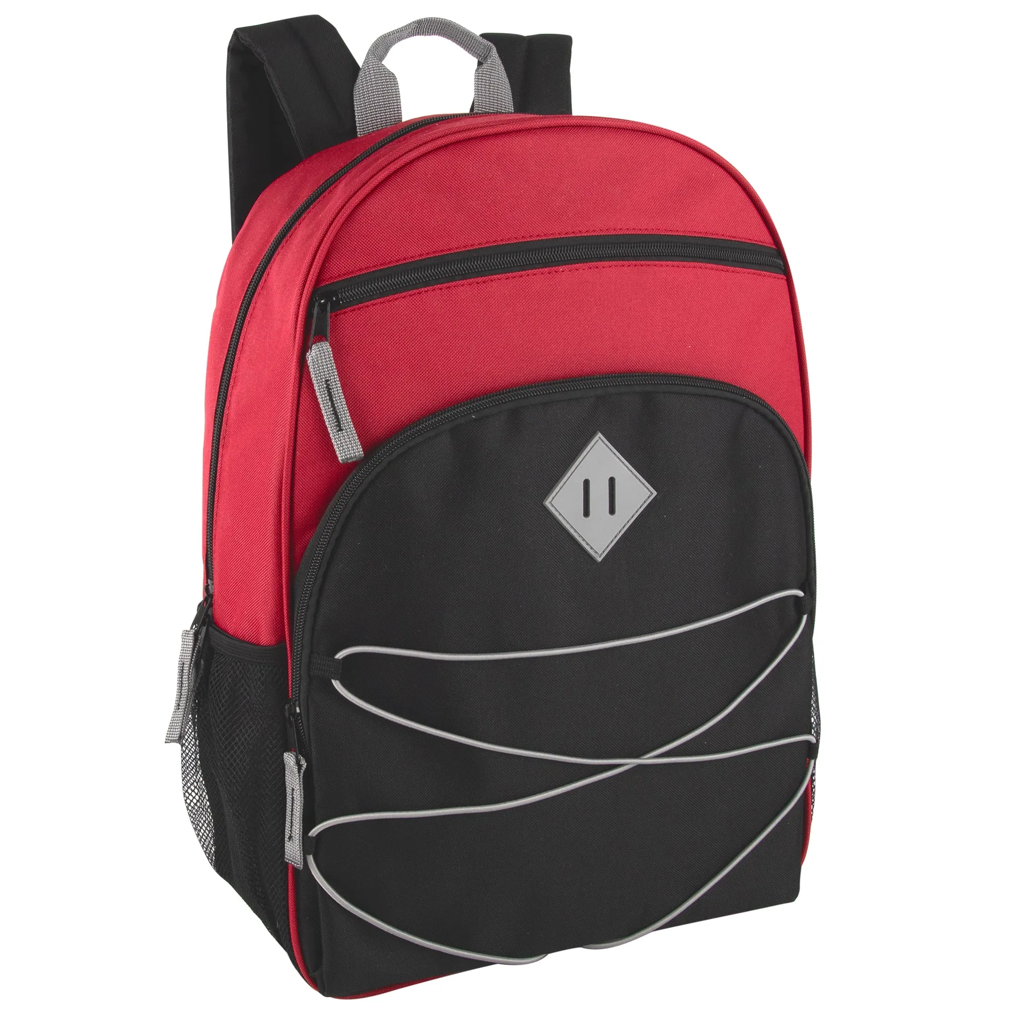 Wholesale 17 Inch Multi Pocket Bungee Backpack - 5 Colors