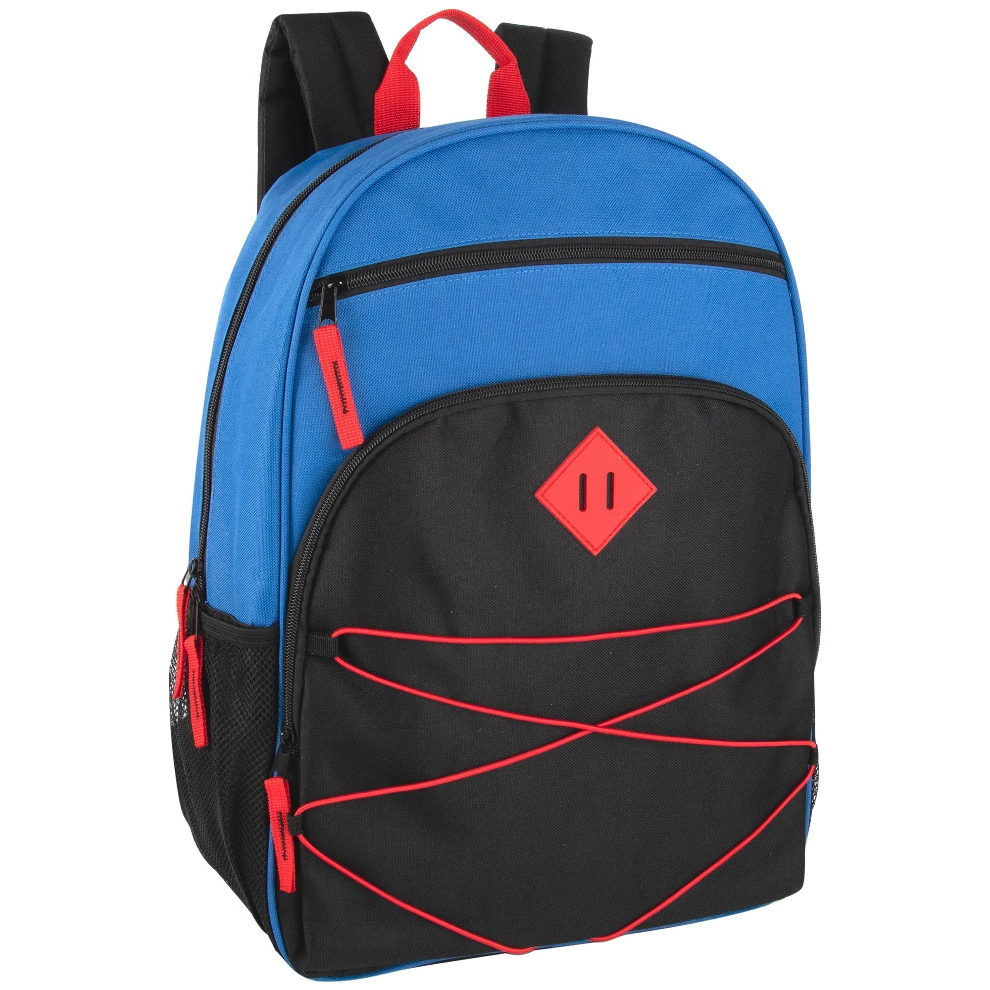 Wholesale 17 Inch Multi Pocket Bungee Backpack - 5 Colors