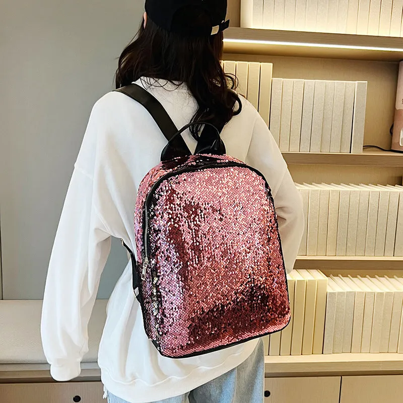 Wholesale Nylon Backpacks with Glitter and Large Capacity Travel Backpacks