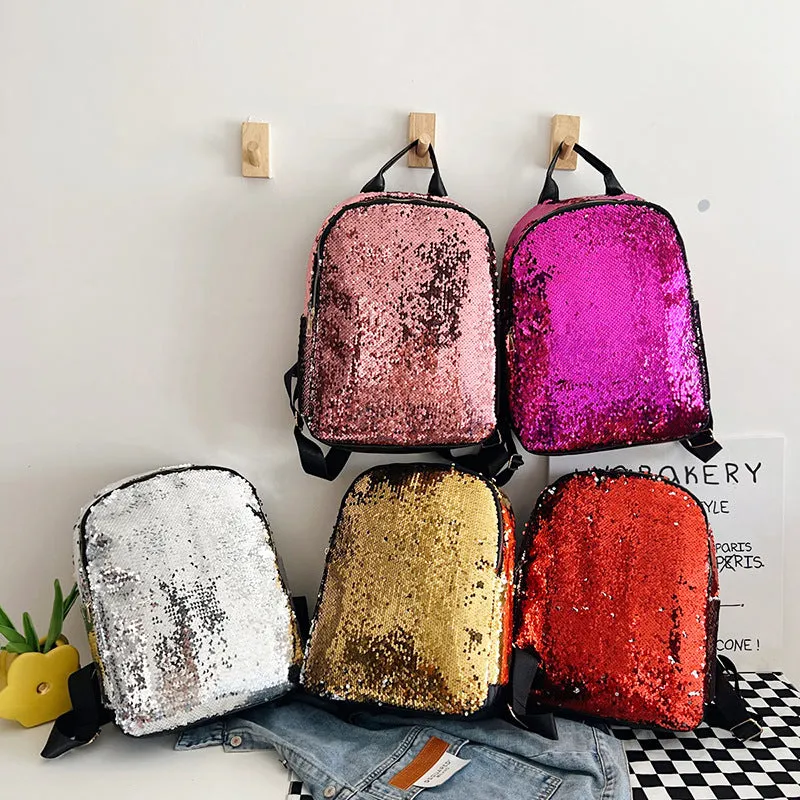 Wholesale Nylon Backpacks with Glitter and Large Capacity Travel Backpacks
