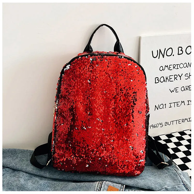 Wholesale Nylon Backpacks with Glitter and Large Capacity Travel Backpacks