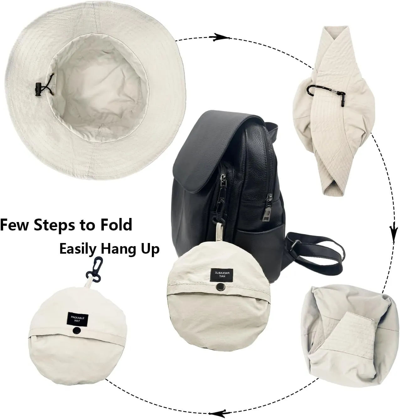 woogwin Waterproof Bucket Rain Hat with Chin Strap Quick Dry Packable Boonie Sun Hat Safari Hat UV Protection
