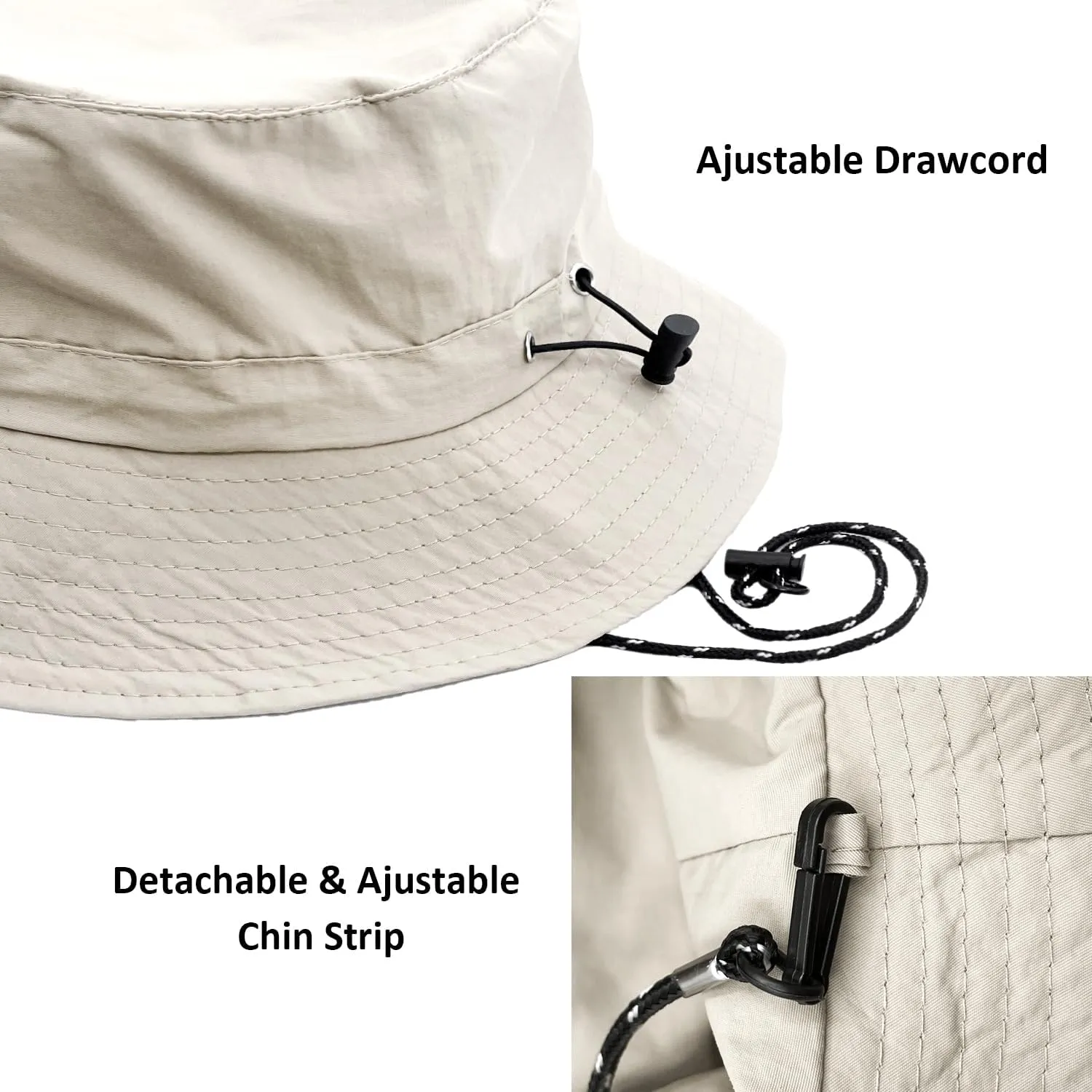 woogwin Waterproof Bucket Rain Hat with Chin Strap Quick Dry Packable Boonie Sun Hat Safari Hat UV Protection