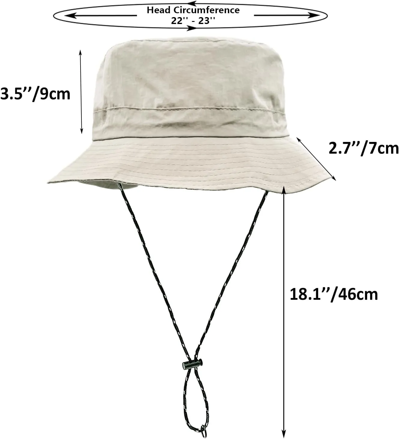 woogwin Waterproof Bucket Rain Hat with Chin Strap Quick Dry Packable Boonie Sun Hat Safari Hat UV Protection