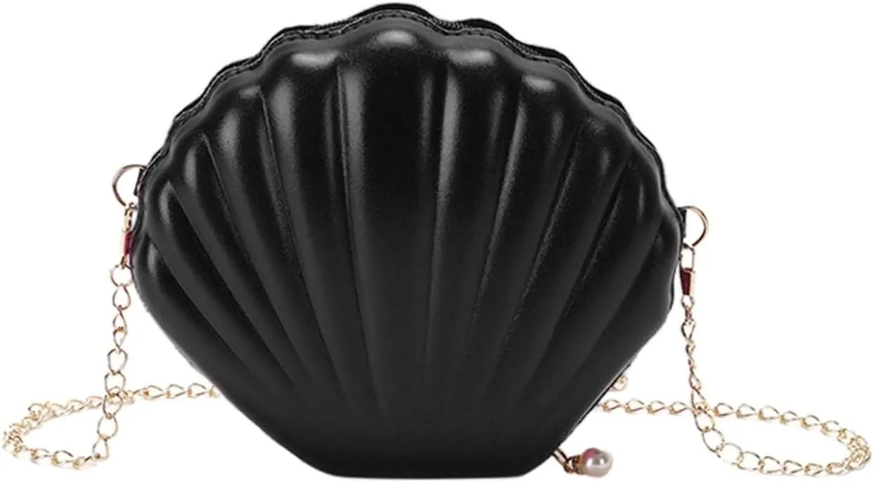 Y2k Purse,Tote Purse for Women,Women Glitter Seashell Evening Bag Purse Chain Strap Clutch Handbag Pearl Shoulder Bag Fashion Mini Cross-body Bags